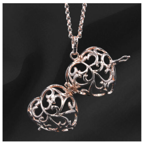 Copper Heart Gem Pendant open