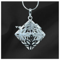 Square Silver Gem Pendant